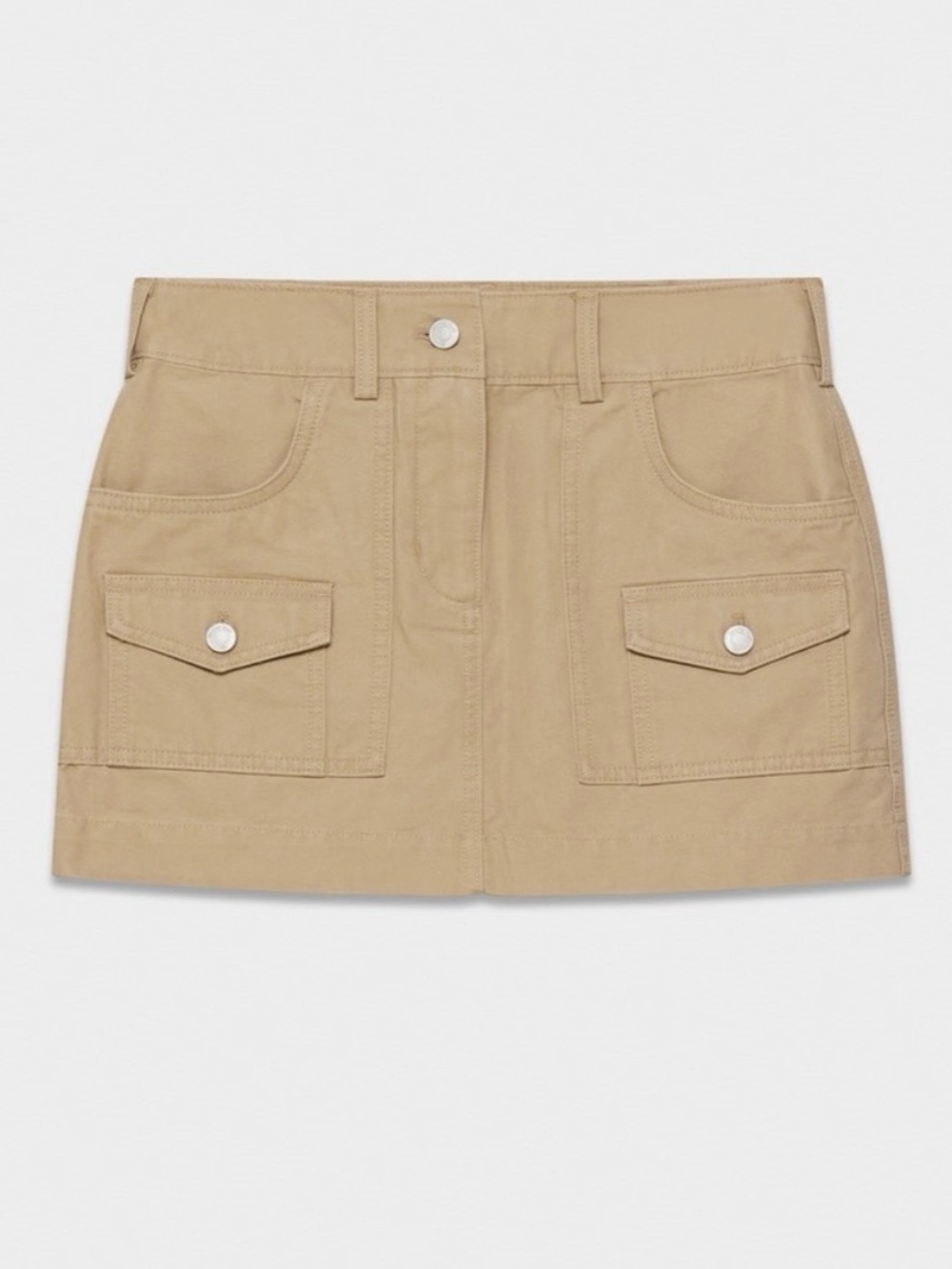 Sunday Best Beige Utility Mini Skirt